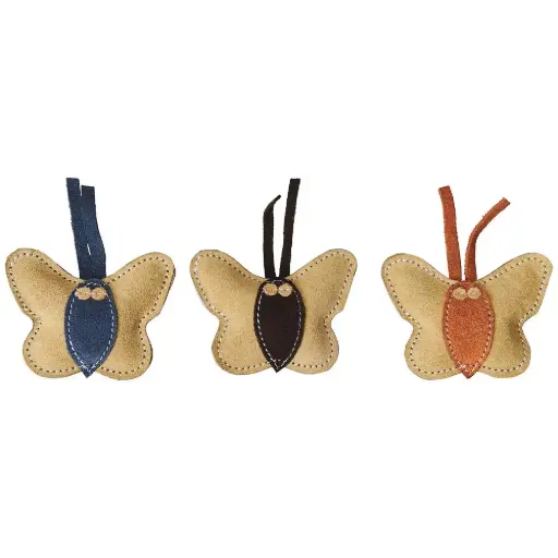 [E52262] ETHICAL/SPOT Dura-Fused Leather Butterfly Cat Toy
