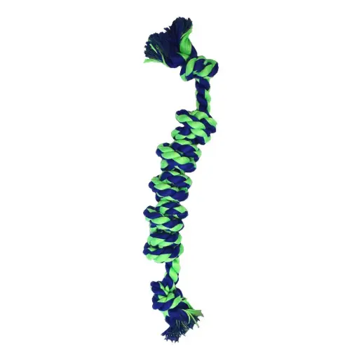 [APP56182] AMAZING PET Rope 7 Knot Bone 15.75" Blue/Green