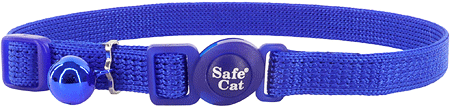 [CA7001 BLUE] COASTAL Safe Cat Adjustable Collar 8-12x3/8 Blue