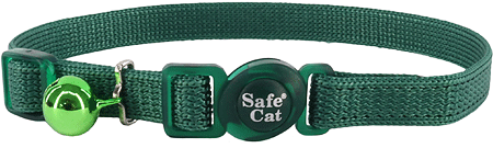 [CA7001 HUNTER GRN] COASTAL Safe Cat Adjustable Collar 8-12x3/8 Hunter Green