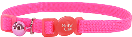 [CA7001 HOT PINK] COASTAL Safe Cat Adjustable Collar 8-12x3/8 Hot Pink