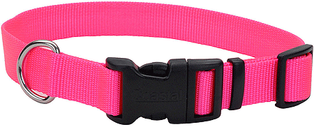 [CA6301 NEON PINK] COASTAL Tuff Adjustable Dog Collar 8-12x3/8 Neon Pink