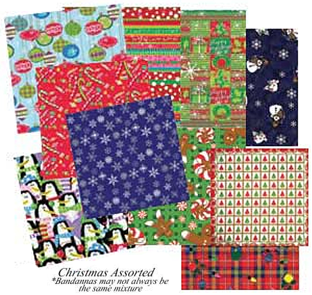 [BAN800] BANDANNA Christmas Assorted 12pk