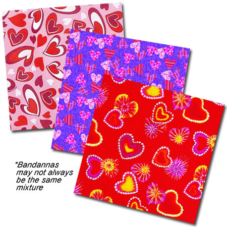 [BAN438] BANDANNA Valentine's Day Assorted 12pk