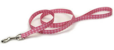 [CA366 PINK DOTS] *PET ATTIRE Lead 6'x3/8 Pink Dots