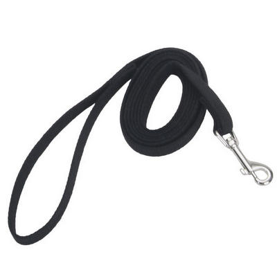 [CA506 BLACK] *COASTAL Train Right! Cotton Web Leash Black 5/8" x 6'