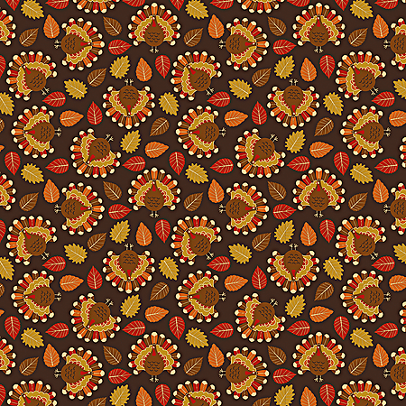 [BAN728] BANDANNA Fall Tossed Turkey 12pk