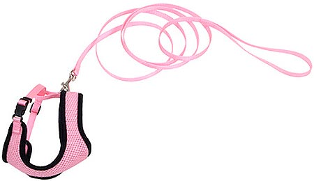 [CA16386 PINK] COASTAL Comfort Soft Cat Mesh Harness with 6' Leash Pink